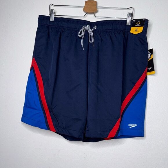 Speedo Men's Swim Trunks Swimwear UPF 50+ Solid Colorblock Shorts Size 2XL - Picture 3 of 8